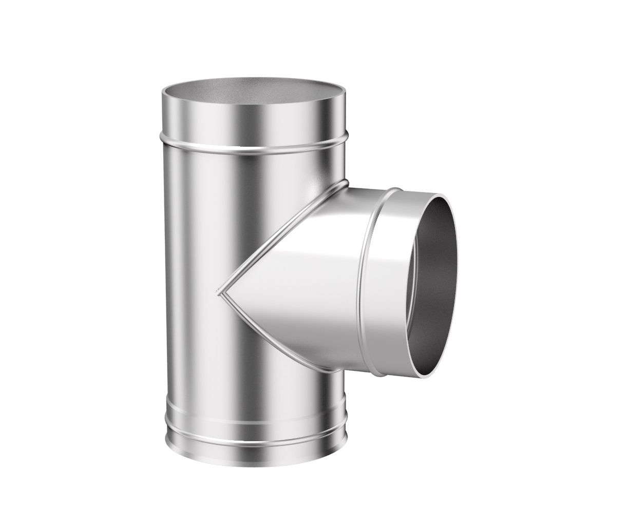 Круглая вентиляция, прямой участок, отвод, переход, нипель, тройник ...